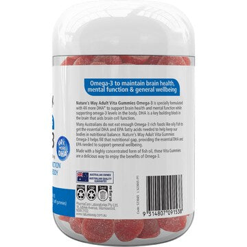 Nature's Way Adult Vita Gummies Omega 3 Berry & Blood Orange Flavoured 100 pack