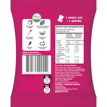 Funday Natural Sweets Fruity Chews 45g