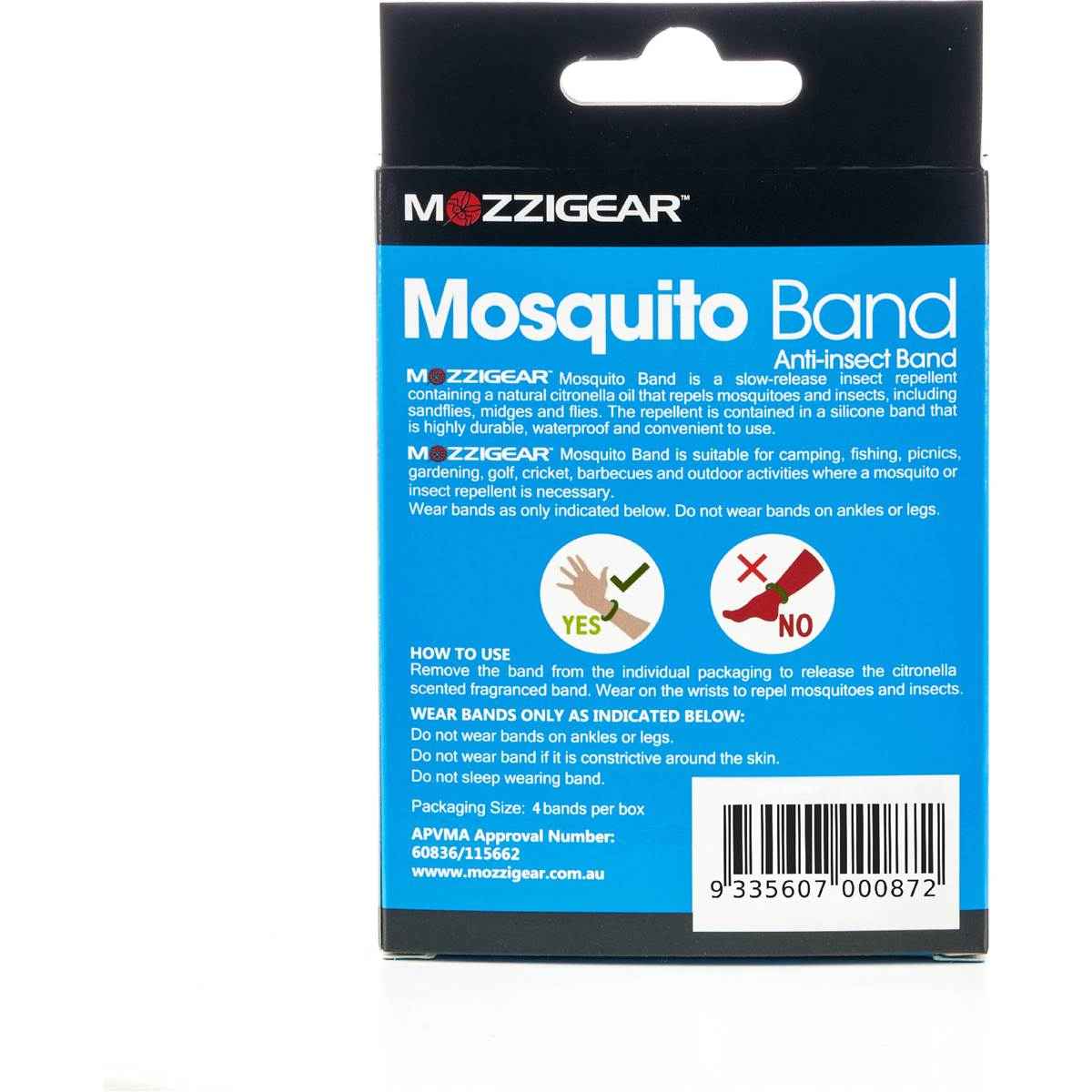 Mozzigear Mosquito Adult Bands 4 pack