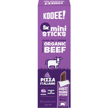 Kooee Mini Sticks Pizza Beef 12g x 5 pack
