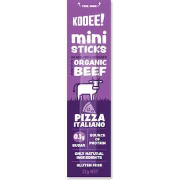 Kooee Mini Sticks Organic Beef Pizza Italiano 5 pack
