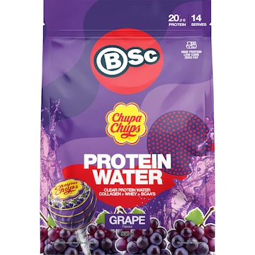 BSc x Chupa Chups Protein Water Grape 350g