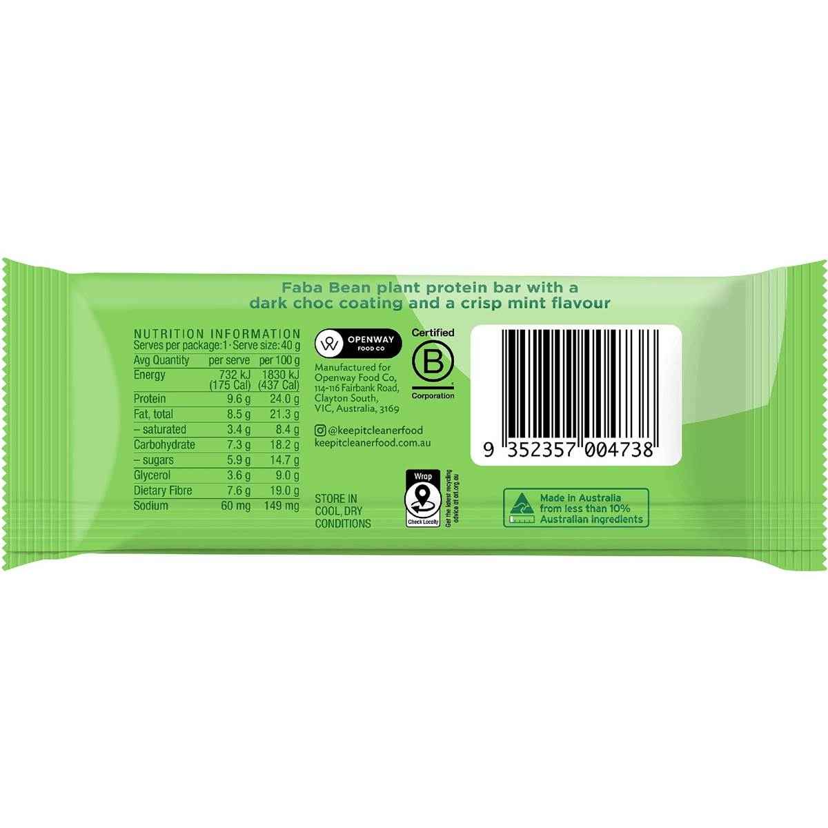 Keep It Cleaner Plant Protein Bar Mint Crisp 40g