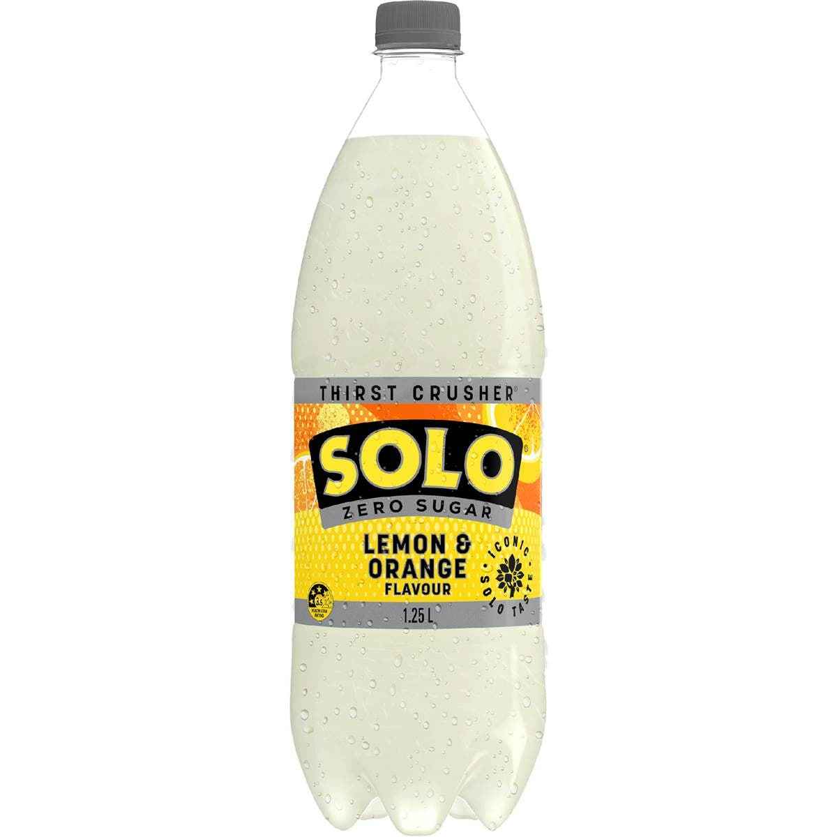 Solo Zero Sugar Lemon Orange Soft Drink 1.25L
