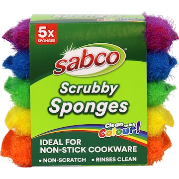Sabco Scrubby Sponges Rainbow 5 pack