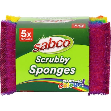 Sabco Scrubby Sponges Rainbow 5 pack