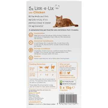 Webbox Lick-E-Lix Yoghurty Cat Treats Chicken 15g x 5 pack
