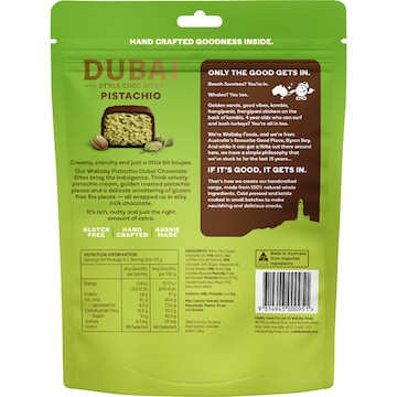 Wallaby Dubai Style Choc Bites Pistachio 120g