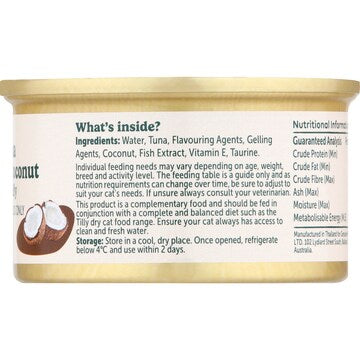 Tilly Wet Cat Food Can Tuna & Coconut In Jelly 80g