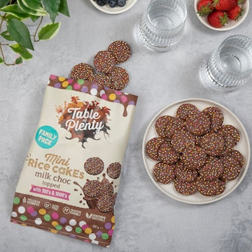 Table Of Plenty Mini Rice Cakes Milk Chocolate With 100s & 1000s 200g