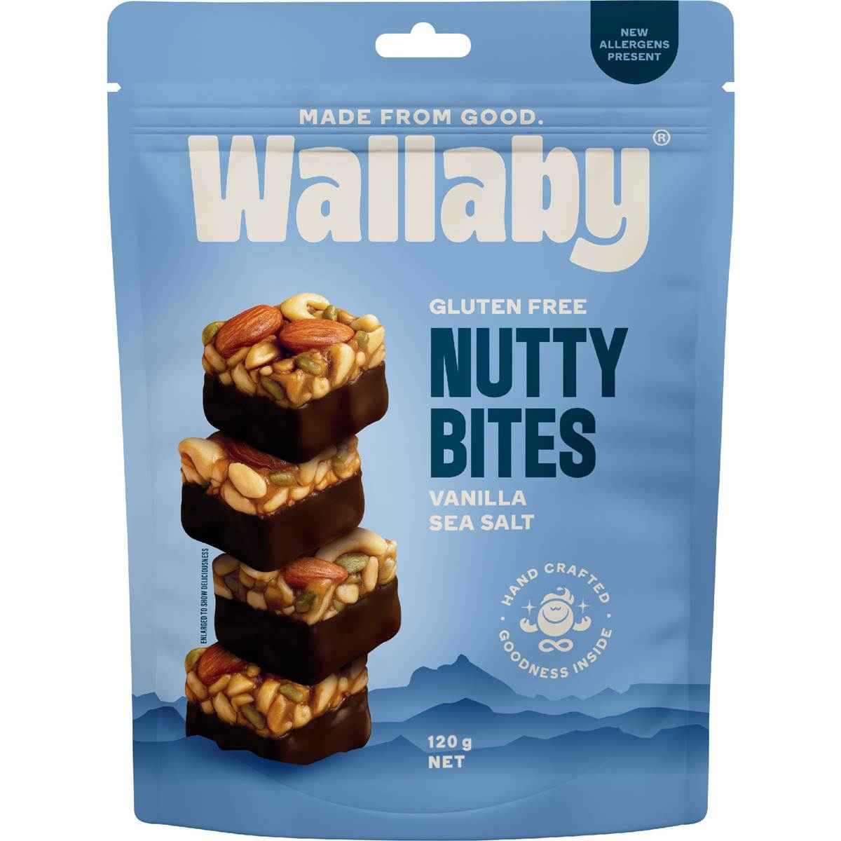 Wallaby Gluten Free Nutty Bites Vanilla Sea Salt 120g
