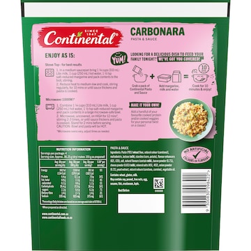 Continental Pasta & Sauce Carbonara 145g