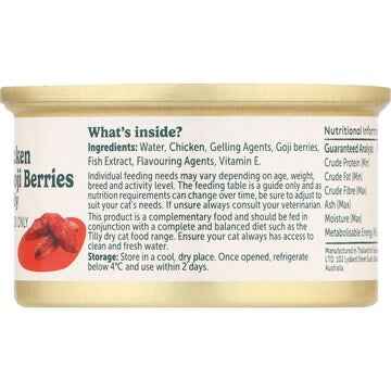 Tilly Wet Cat Food Can Chicken & Goji Berry In Jelly 80g