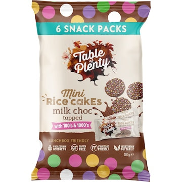 Table Of Plenty Mini Rice Cakes Milk Chocolate With 100s & 1000s 6 pack