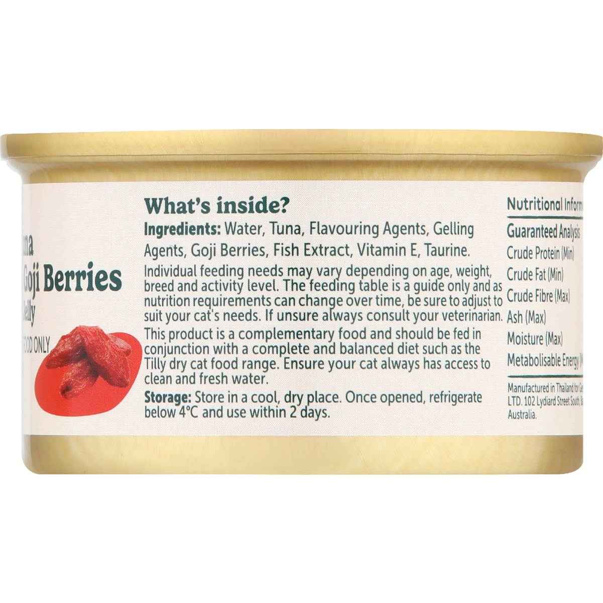 Tilly Wet Cat Food Can Tuna & Goji Berry In Jelly 80g