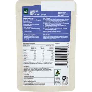 Woolworths Recipe Base Korean Bulgogi Beef 175g