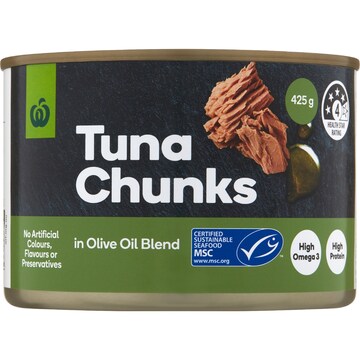Woolworths Tuna Chunks In Olive Oil Blend 425g