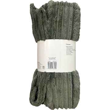 Plush Stripe Throw Green each