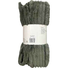 Plush Stripe Throw Green each