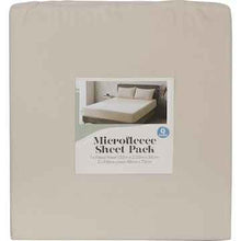 Queen Microfleece Bed Sheet Pack Cream each