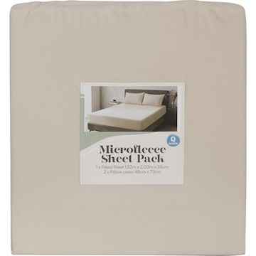 Queen Microfleece Bed Sheet Pack Cream each