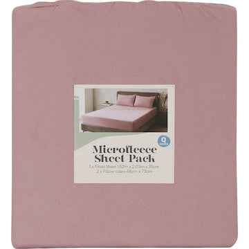 Queen Microfleece Bed Sheet Pack Pink each