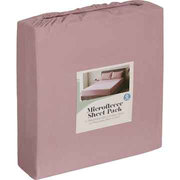 Queen Microfleece Bed Sheet Pack Pink each