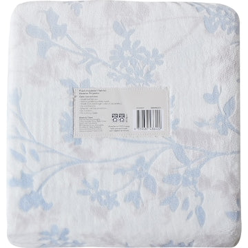 Queen Flannel Quilt Cover Set Blue Floral each