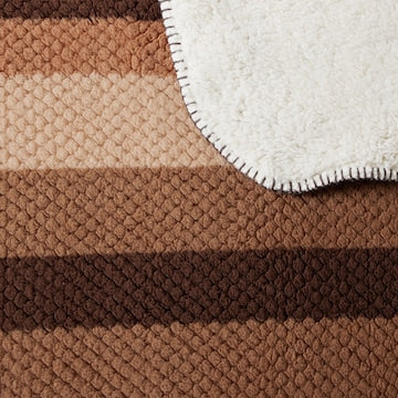 Waffle Sherpa Throw Brown Stripe each