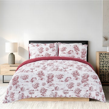 Queen/King Comforter Bed Set Burgundy each