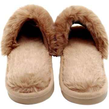 Ladies Faux Slide Slippers Chocolate Size 5/6 each