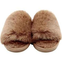 Ladies Faux Slide Slippers Chocolate Size 7/8 each