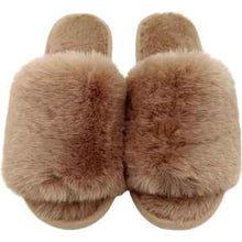 Ladies Faux Slide Slippers Chocolate Size 7/8 each