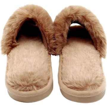 Ladies Faux Slide Slippers Chocolate Size 7/8 each