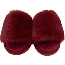 Ladies Faux Slide Slippers Burgundy Size 9/10 each