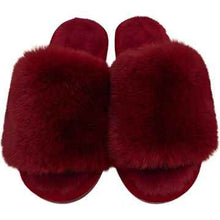 Ladies Faux Slide Slippers Burgundy Size 9/10 each