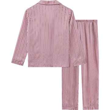 Ladies Satin Pyjamas Pink Stripes Size M each