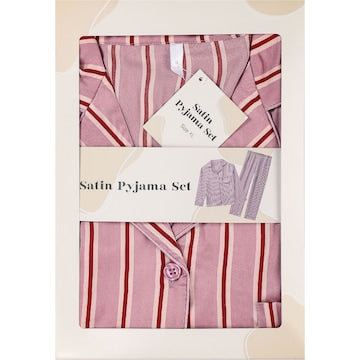Ladies Satin Pyjamas Pink Stripes Size XL each