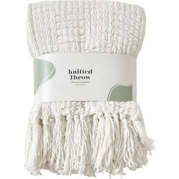 Chunky Knitted Throw White each