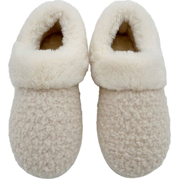 Ladies Moccasin Faux Fur Slippers Cream Size 7/8 each
