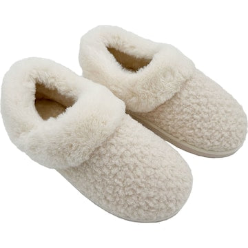 Ladies Moccasin Faux Fur Slippers Cream Size 7/8 each