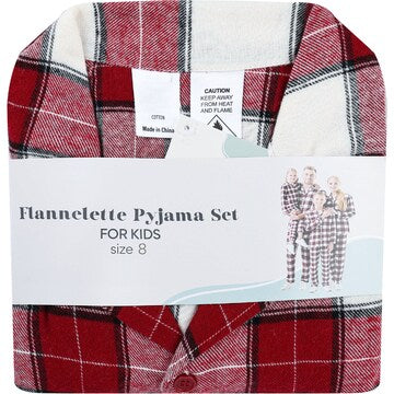 Kids Flannelette Pyjamas Red Size 8 each