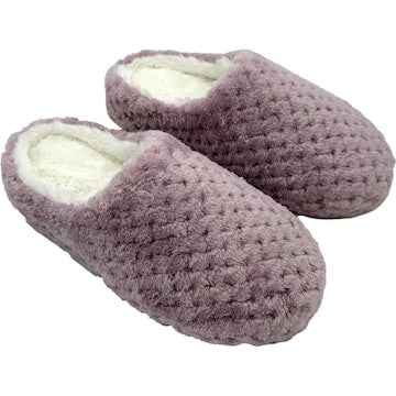 Ladies Sherpa Scuff Slippers Lilac Size 5/6 each