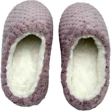Ladies Sherpa Scuff Slippers Lilac Size 5/6 each