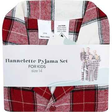 Kids Flannelette Pyjamas Red Size 14 each