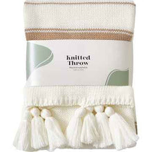 Knitted Throw Taupe Stripes each