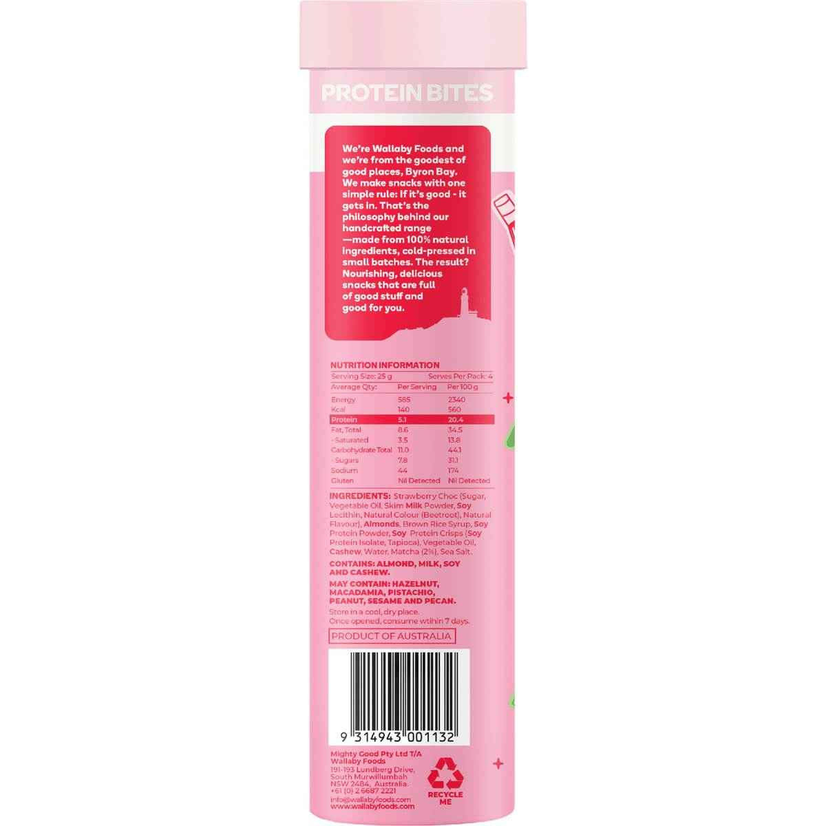 Wallaby Protein Bites Strawberry Matcha 100g