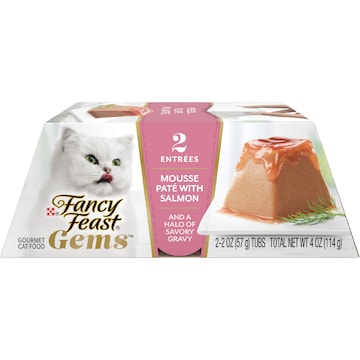 Fancy Feast Gems Mousse Pate With Salmon Wet Cat Food 57g x 2 pack