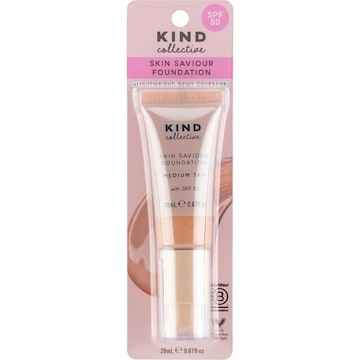 KIND Collective Skin Saviour Foundation With SPF 50 Medium Tan 20mL