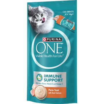 Purina One Immune Support Cat Treats Puree With Chicken 14g x 4 pack